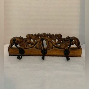 Wooden wall hanging with Hooks